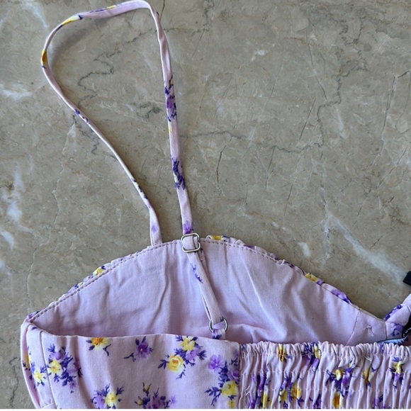 ZARA Floral Bustier Top (small, pink/purple) - Picture 3 of 4
